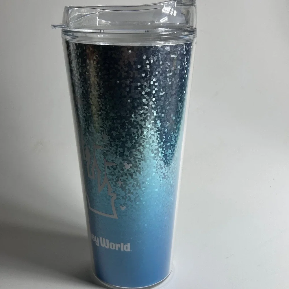 Disney Parks Walt Disney World‎ Blue Ombre Glitter Castle 22oz Tumbler Travel
